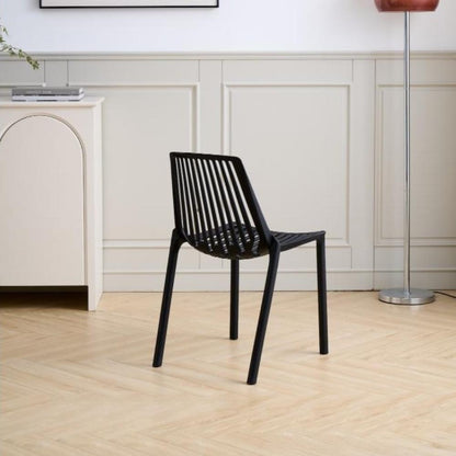 Set de 4 Sillas Tanger, Negro, con Espaldar y Diseño Moderno