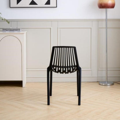 Set de 2 Sillas Tanger, Negro, con Espaldar y Diseño Moderno