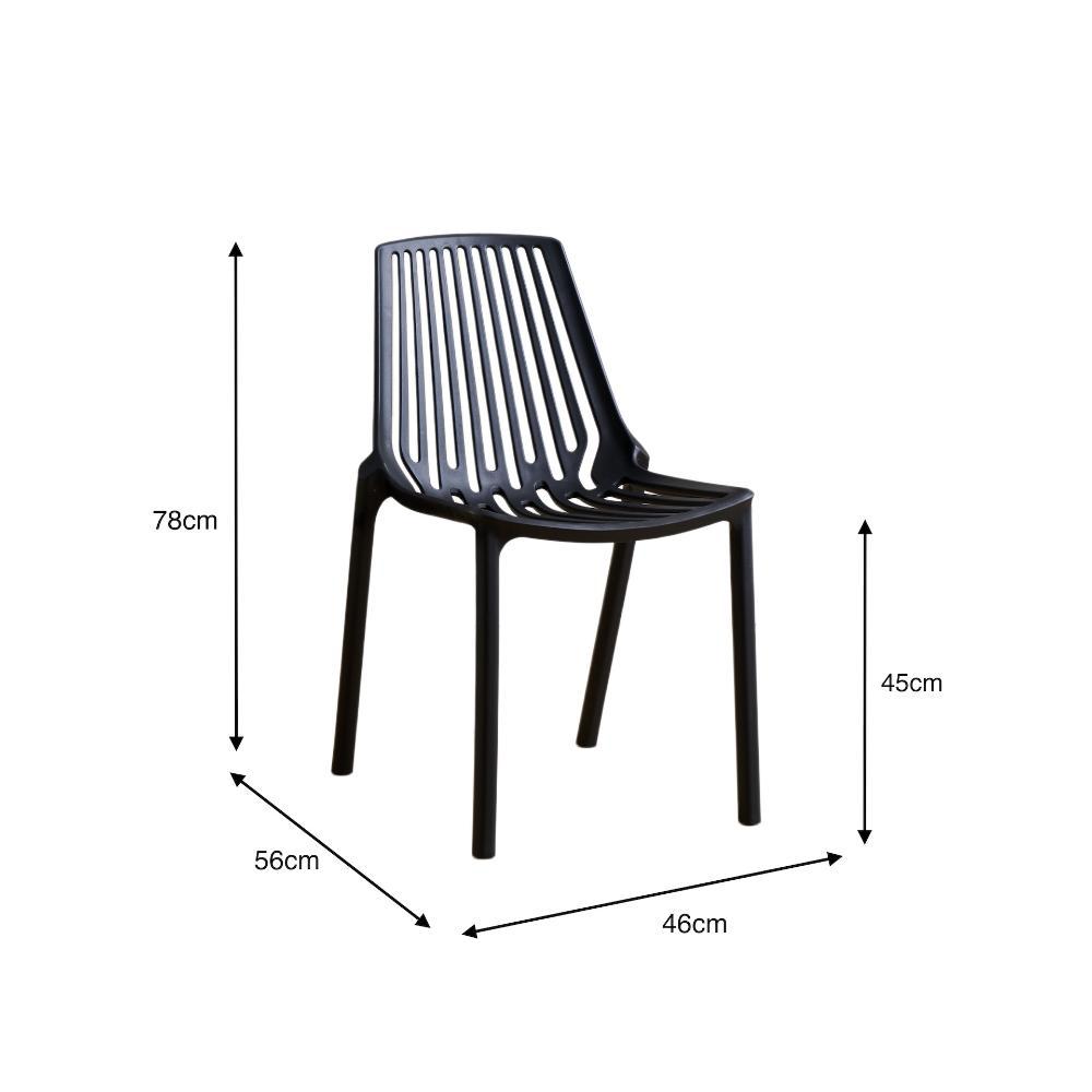 Set de 4 Sillas Tanger, Negro, con Espaldar y Diseño Moderno