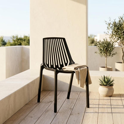 Set de 4 Sillas Tanger, Negro, con Espaldar y Diseño Moderno