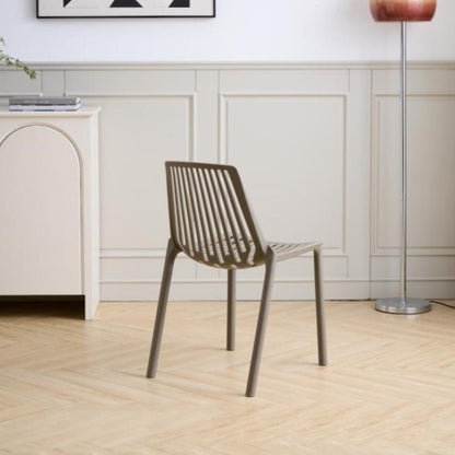 Set de 2 Sillas Tanger, Taupe, con Espaldar y Diseño Moderno