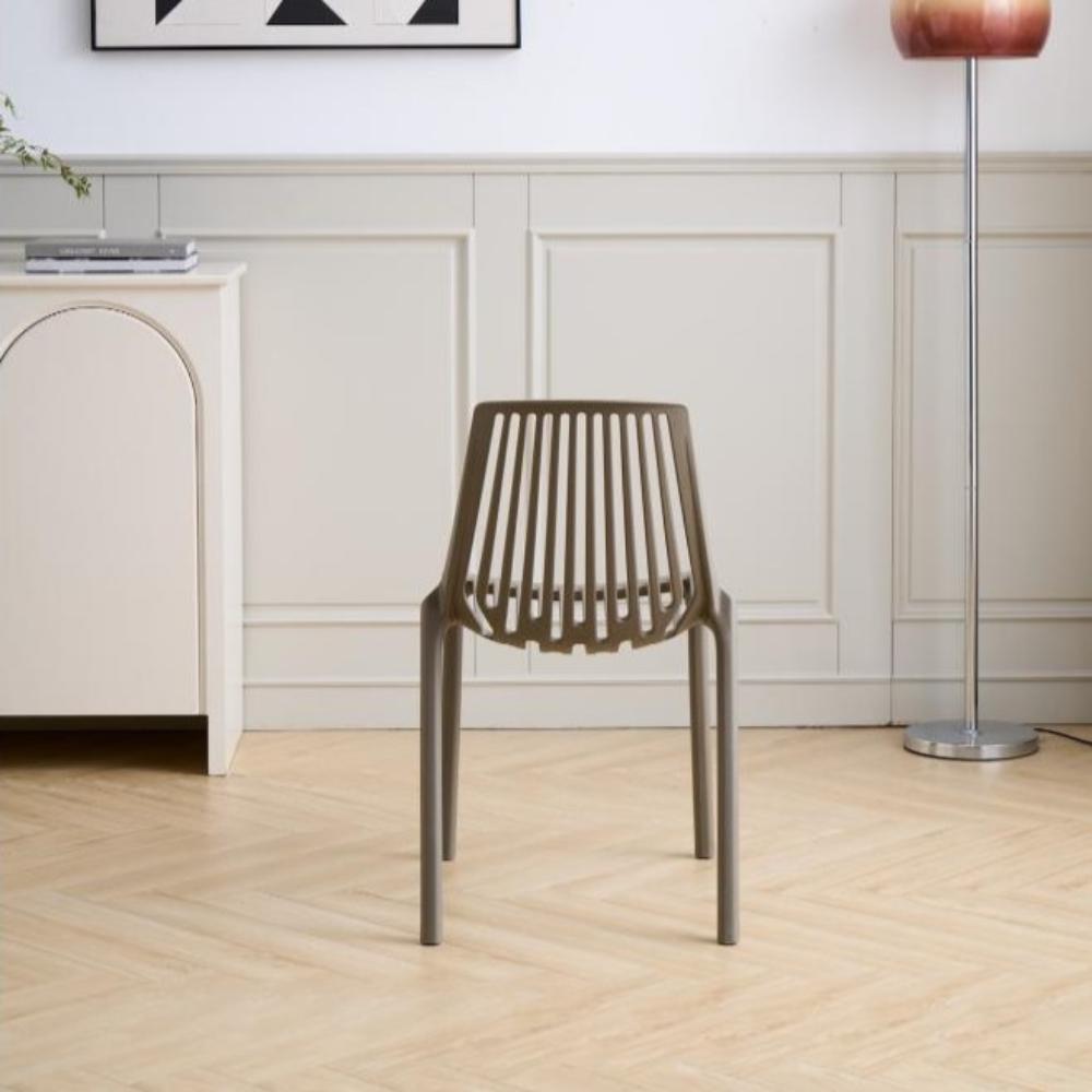 Set de 2 Sillas Tanger, Taupe, con Espaldar y Diseño Moderno