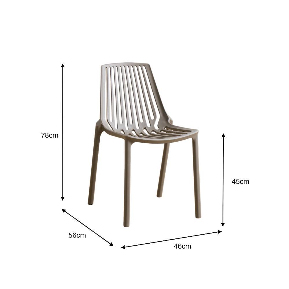 Set de 4 Sillas Tanger, Taupe, con Espaldar y Diseño Moderno