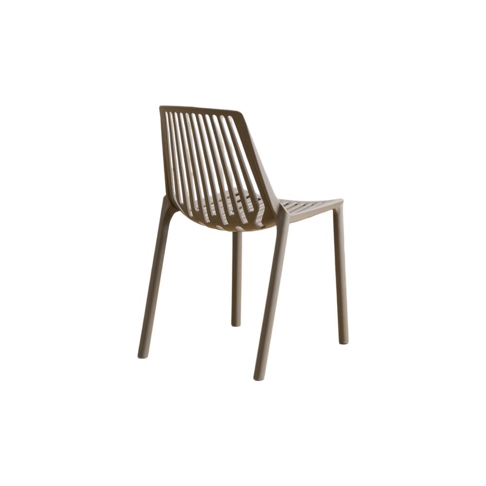 Set de 4 Sillas Tanger, Taupe, con Espaldar y Diseño Moderno