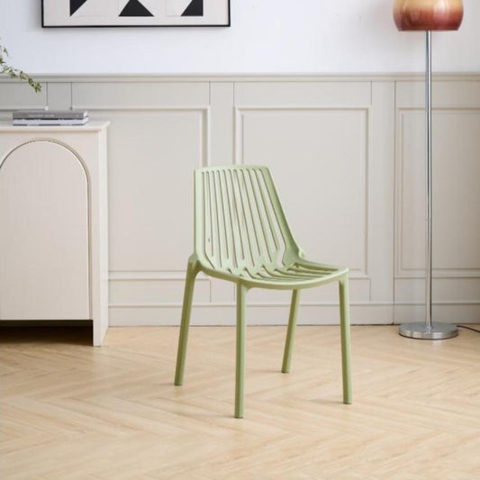 Set de 4 Sillas Tanger, Verde Olivo, con Espaldar y Diseño Moderno, vista frontal