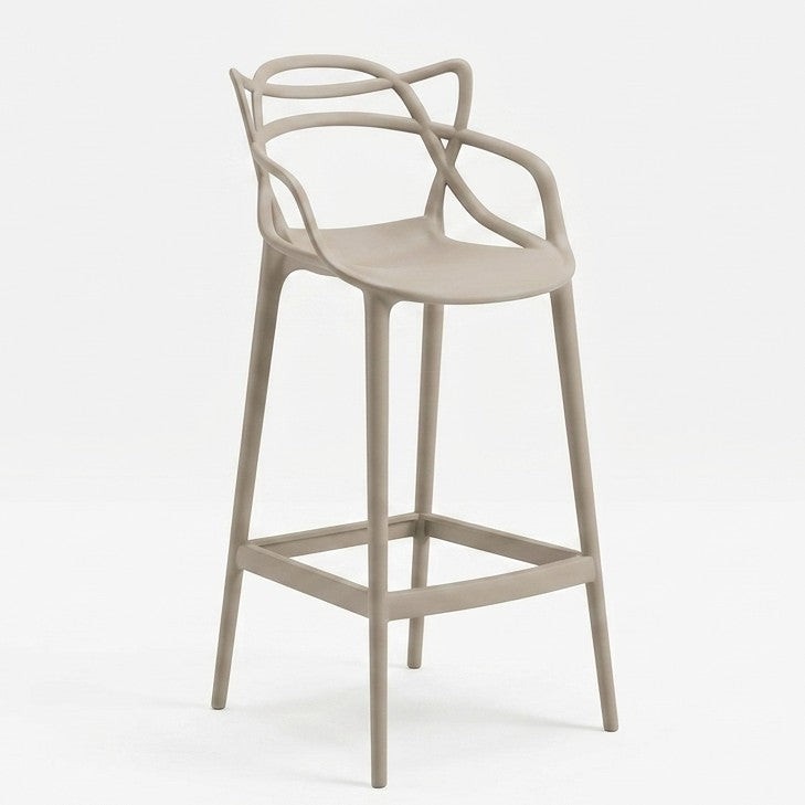 Set de 2 Sillas para Bar Palermo, Taupe, con Reposa Pies Doble Propósito