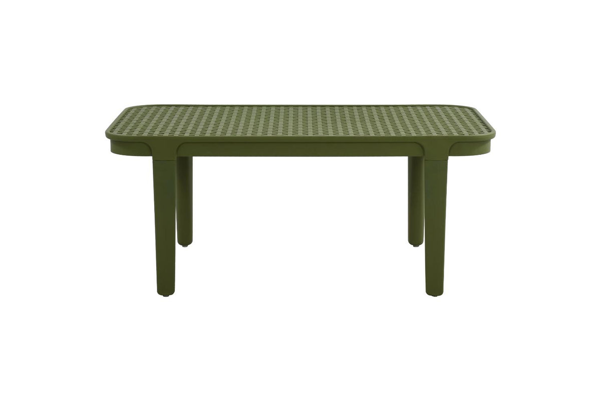 Juego de sala exterior Amalfi verde olivo: mesa de centro, 2 sillas y banco – vista 16