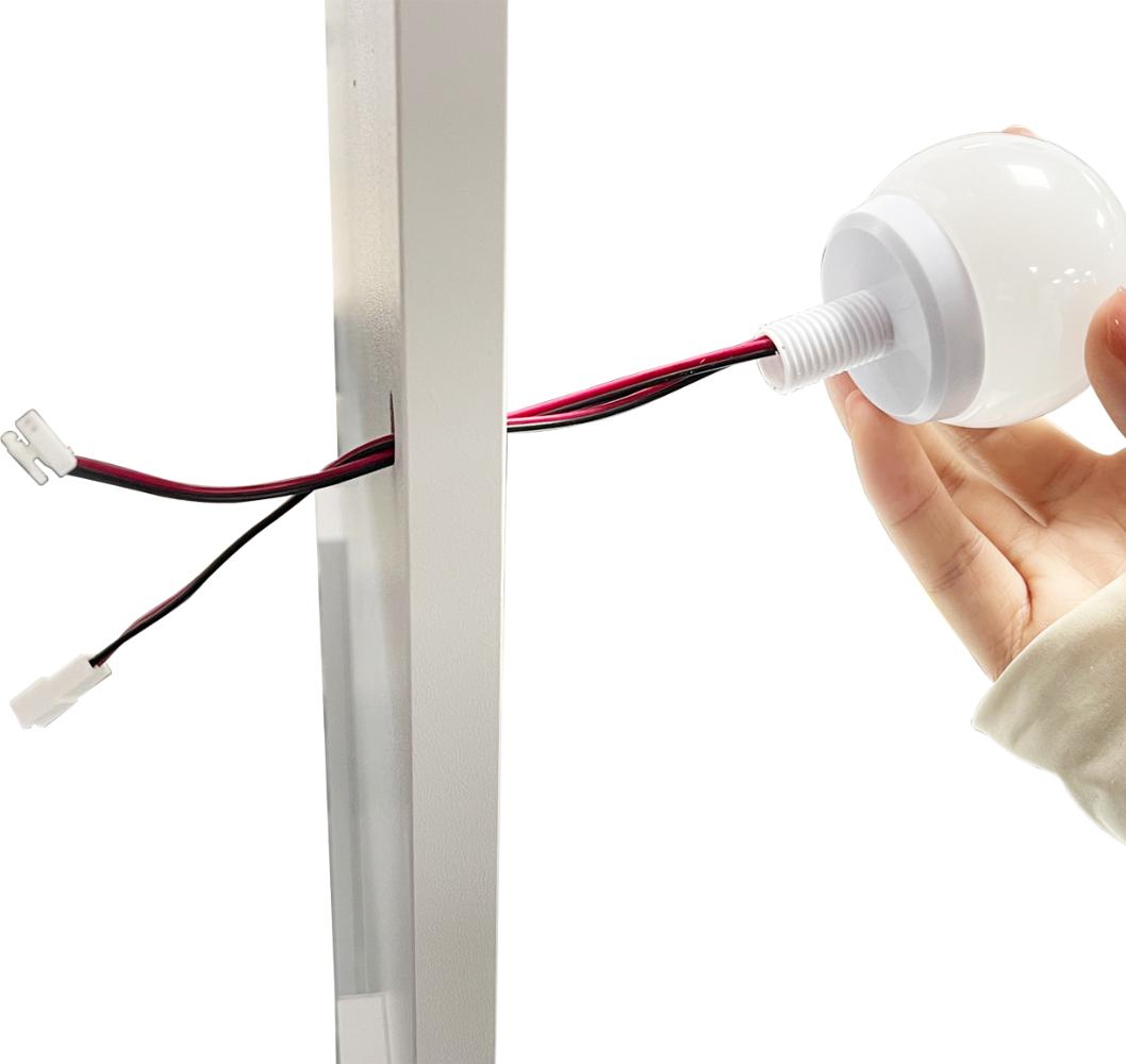 Tocador Bella blanco mate con luces LED y silla - vista frontal