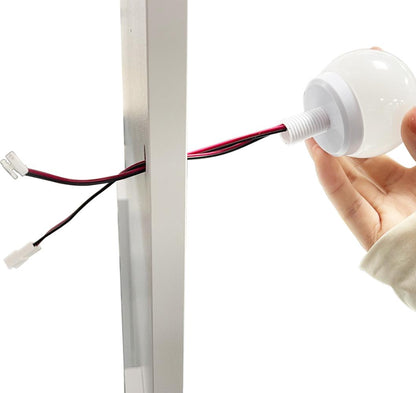 Tocador Bella blanco mate con luces LED y silla - vista frontal