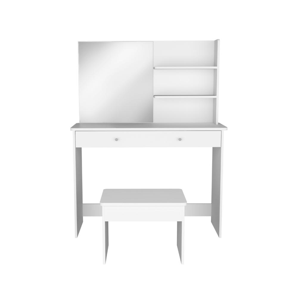 Mueble Tocador Rouse, Blanco Marquez, espacio para ubicar Maquillaje