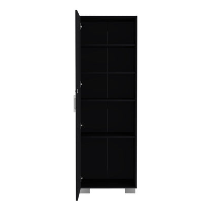 Mueble multiusos Kavri, Wengue, multiples entrepaños moviles y superficies para ubicar objetos