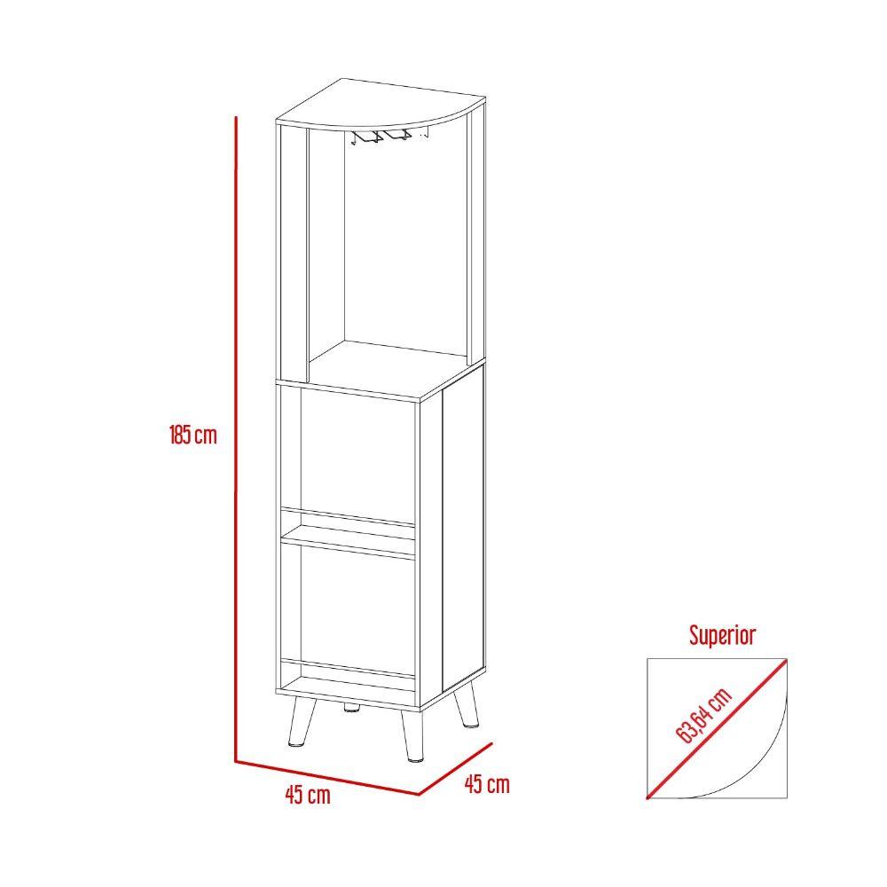 Bar Esquinero Telmo color Nogal para Sala.