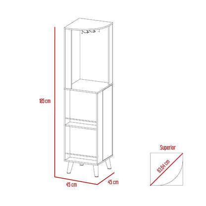 Bar Esquinero Telmo color Nogal para Sala.