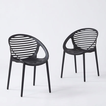 Set de 2 Sillas Tokio con Brazos, Color Negro, con Espaldar y Diseño Moderno