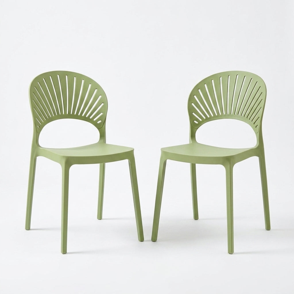 Set de 2 Sillas Paraíso, Color Verde, con Espaldar y Diseño Moderno