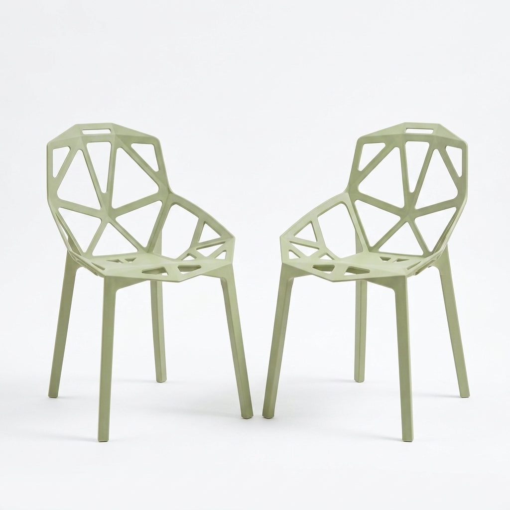 Silla Roxy, Color Verde, con Espaldar y Diseño Moderno X2