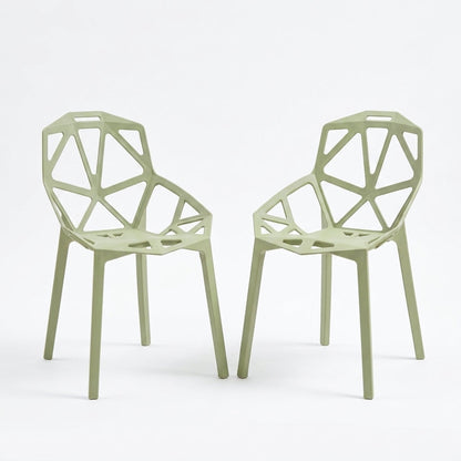 Silla Roxy, Color Verde, con Espaldar y Diseño Moderno X2
