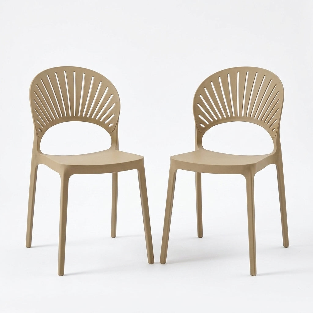 Set de 2 Sillas Paraíso, Color Khaki, con Espaldar y Diseño Moderno, vista frontal