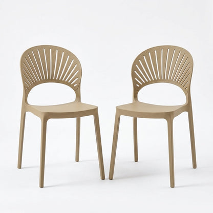 Set de 2 Sillas Paraíso, Color Khaki, con Espaldar y Diseño Moderno, vista frontal
