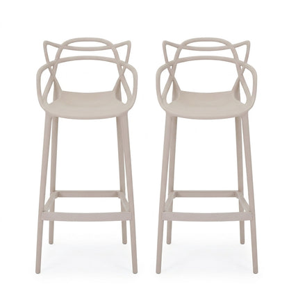 Set de 2 Sillas para Bar Palermo, Taupe, con Reposa Pies Doble Propósito