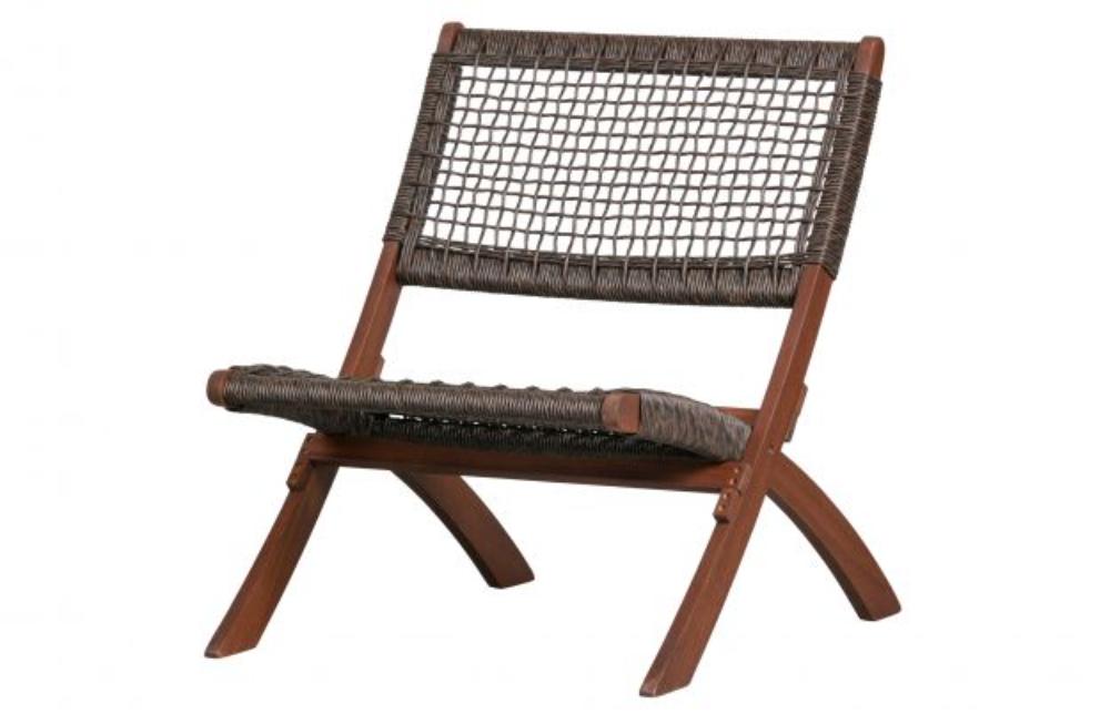 Set de 2 Sillas Plegable de Madera para Exterior Vora, Mocha, Diseño Rústico y Moderno