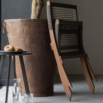 Set de 4 Sillas Plegable de Madera para Exterior Vora, Mocha, Diseño Rústico y Moderno