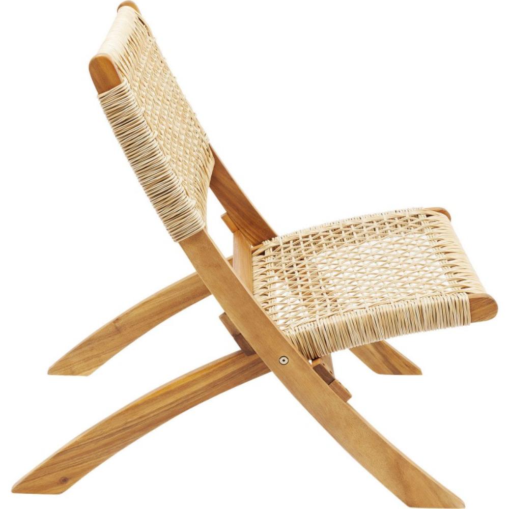 Silla Plegable de Madera para Exterior Vora, Crudo, Diseño Rústico y Moderno, detalle de acabado