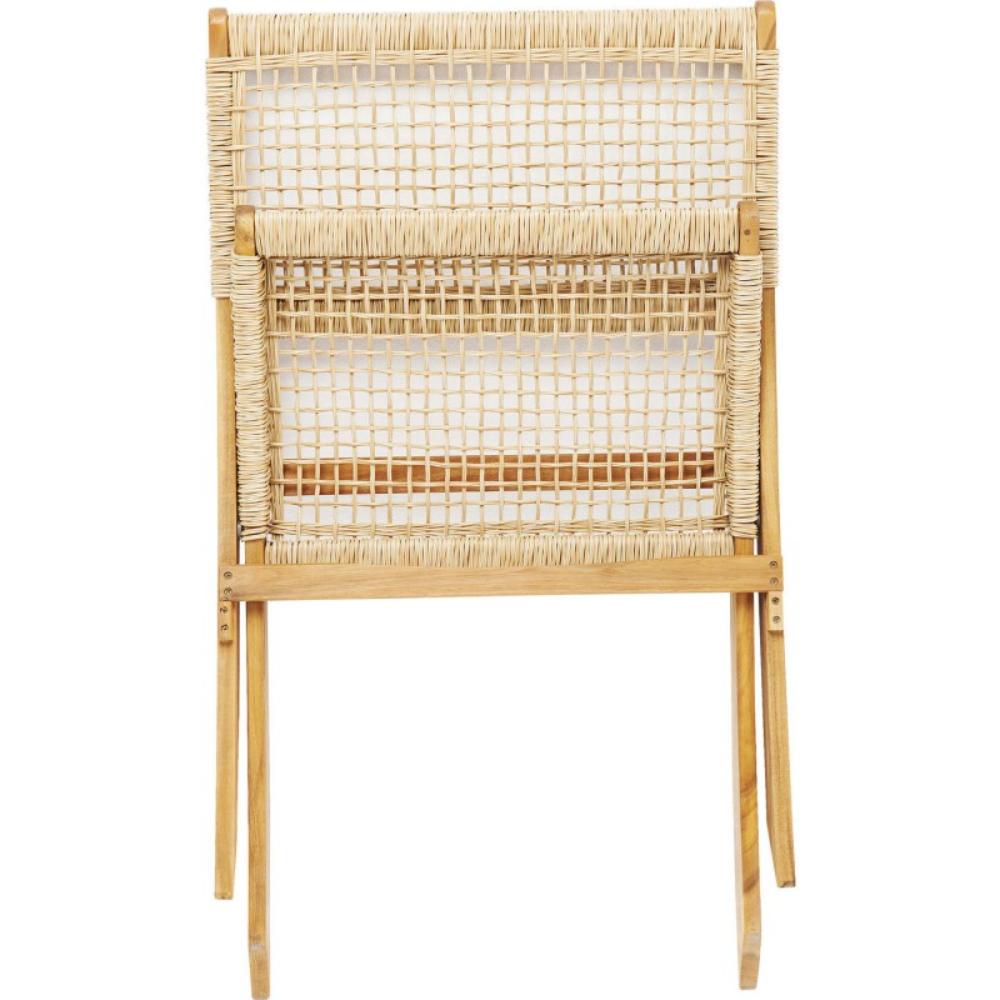 Silla Plegable de Madera para Exterior Vora, Crudo, Diseño Rústico y Moderno, vista superior