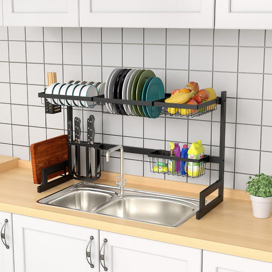 Escurridor de Platos Cristora · 2 Niveles · Negro