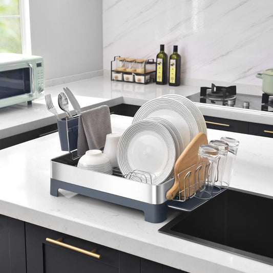 Escurridor de Platos Frescura Expandible · Gris Oscuro