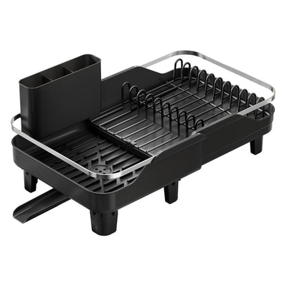 Escurridor de Platos Pureza, Negro, Metálico Cromado Expandible, vista lateral