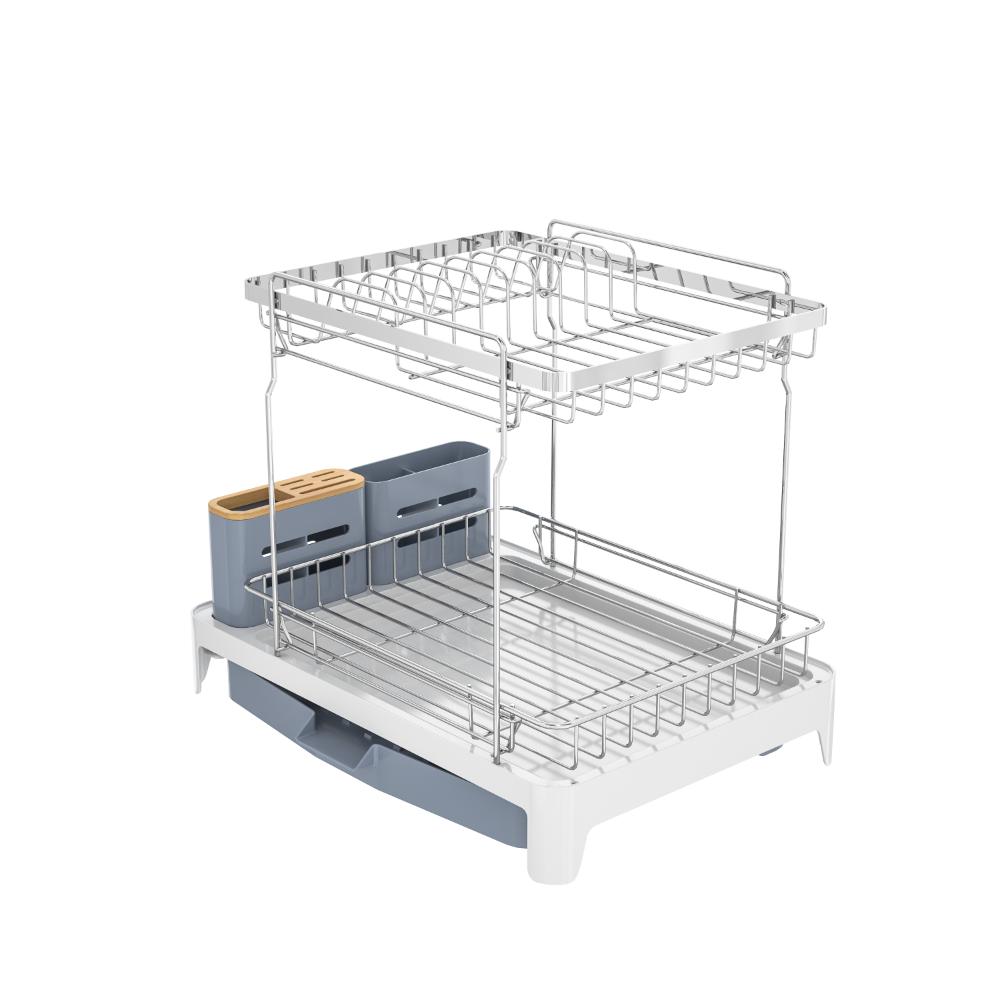 Escurridor de Platos Frescura Expandible · Gris y Blanco