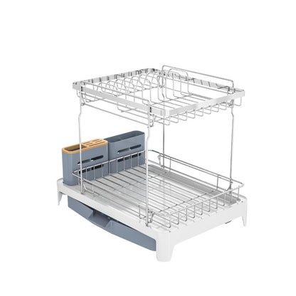 Escurridor de Platos Frescura Expandible · Gris y Blanco