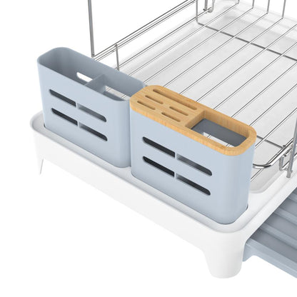 Escurridor de Platos Frescura Expandible · Gris y Blanco