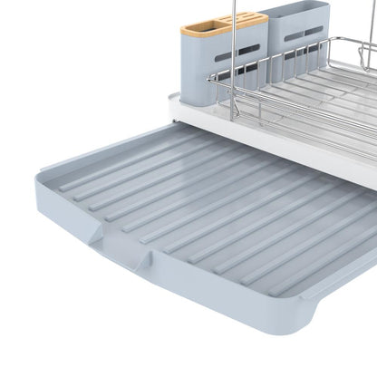Escurridor de Platos Frescura Expandible · Gris y Blanco
