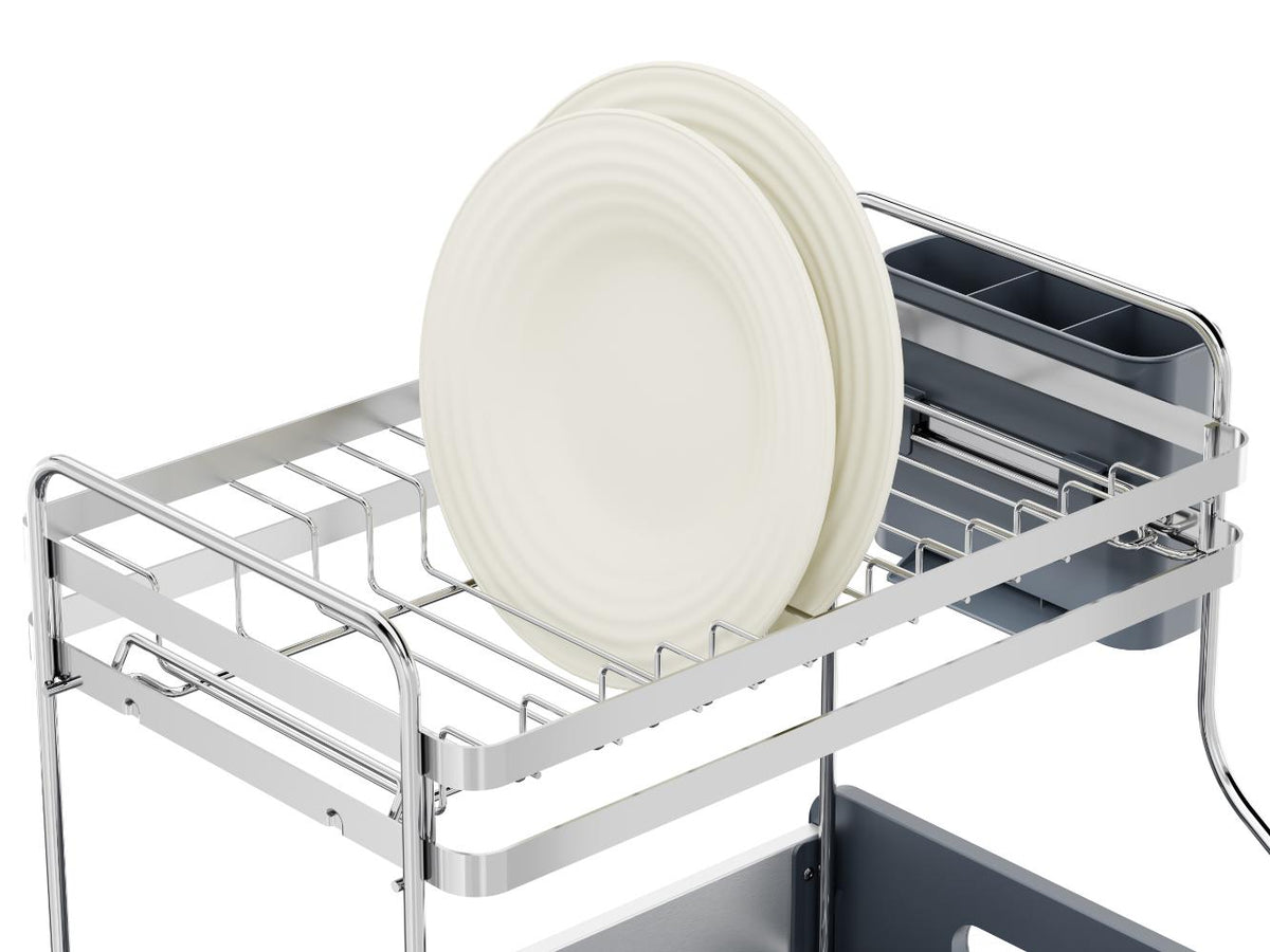Escurridor de Platos Clariva · 2 Niveles · Gris Oscuro