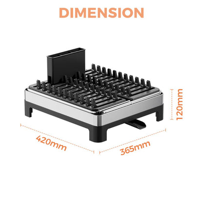 Escurridor de Platos Vitalia Plegable · Negro y Gris