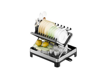 Escurridor de Platos Vitalia Plegable · Negro y Gris