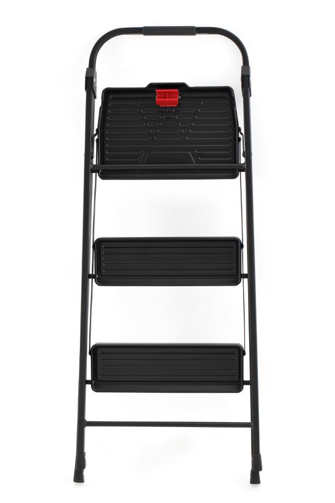 Escalera Tubular Alba · 3 Niveles · Negro