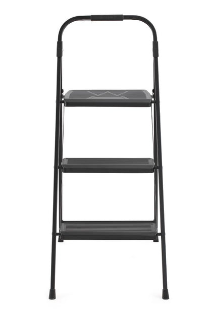 Escalera Tubular Alba · 3 Niveles · Negro