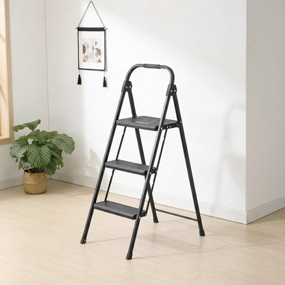 Escalera Tubular Alba · 3 Niveles · Negro