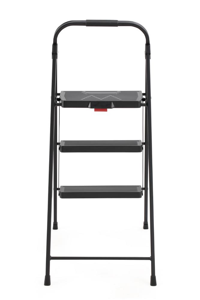 Escalera Tubular Alba · 3 Niveles · Negro