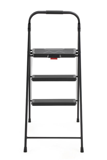 Escalera Tubular Alba · 3 Niveles · Negro