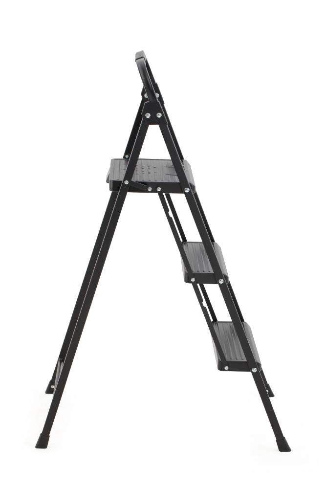 Escalera Tubular Alba · 3 Niveles · Negro