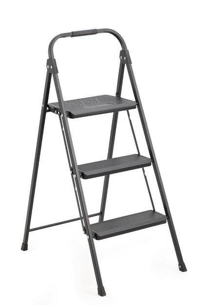 Escalera Tubular Alba · 3 Niveles · Negro