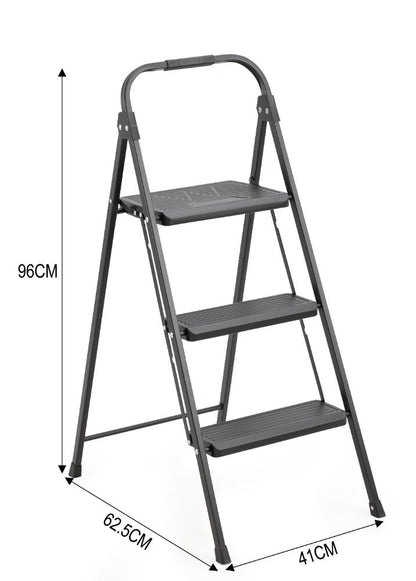 Escalera Tubular Alba · 3 Niveles · Negro