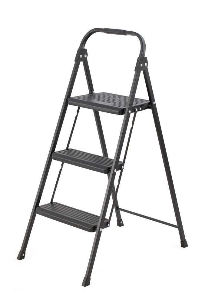 Escalera Tubular Alba · 3 Niveles · Negro