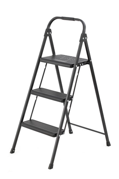 Escalera Tubular Alba · 3 Niveles · Negro