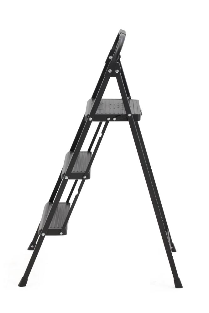Escalera Tubular Alba · 3 Niveles · Negro