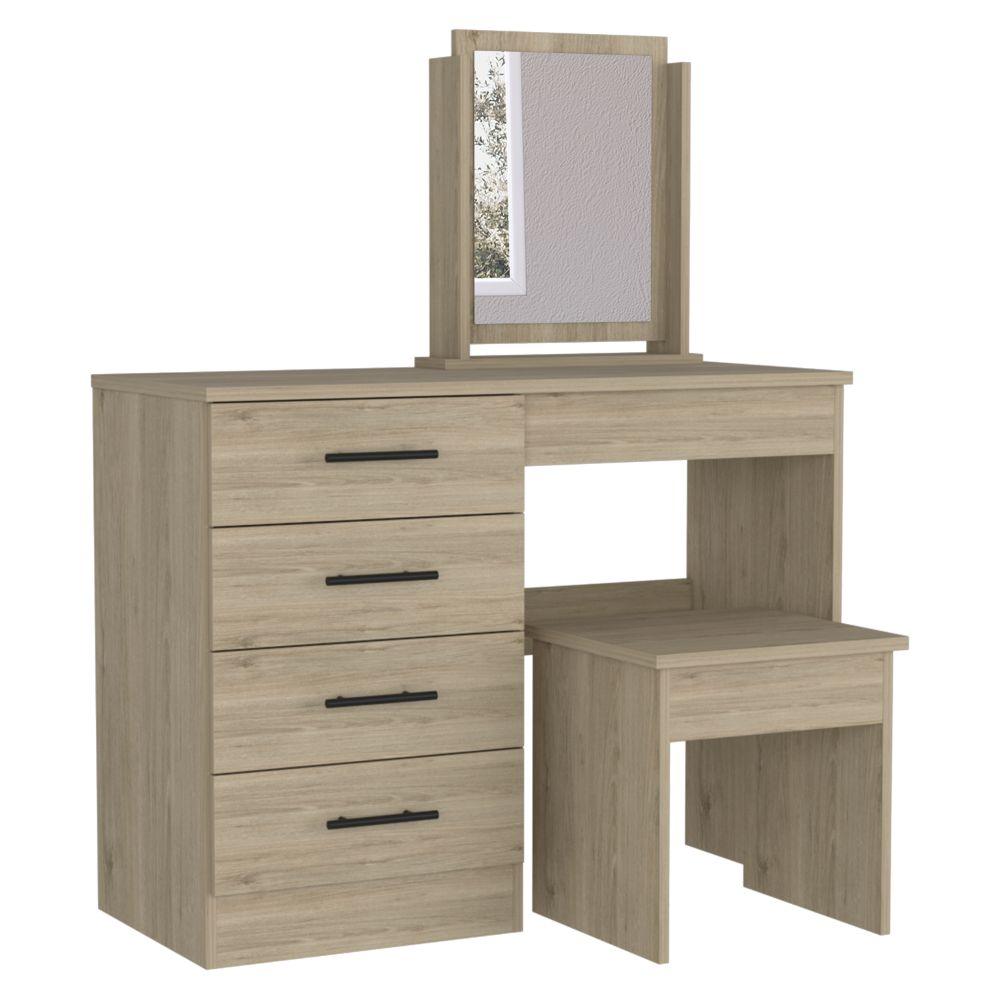 Mueble Tocador Wesley color Beige y Blanco para Habitación.